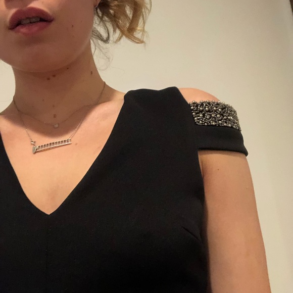 Topshop Black Beaded Sleeve Dress - Picture 4 of 4